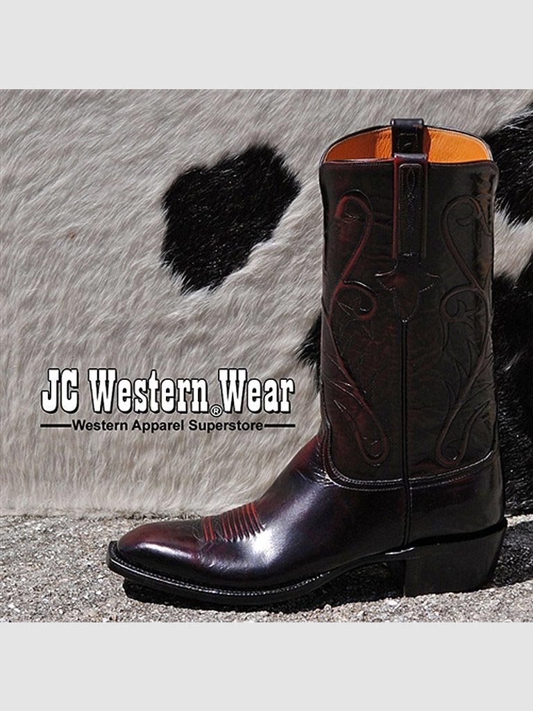 Lucchese L1514.13 Mens Classic Goat Skin Boots Black Cherry side / front view. If you need any assistance with this item or the purchase of this item please call us at five six one seven four eight eight eight zero one Monday through Saturday 10:00a.m EST to 8:00 p.m EST