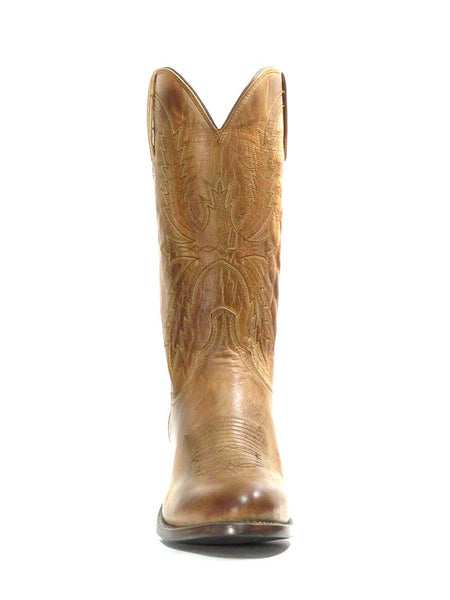Lucchese N1547.R4 Mens Crayton Burnished Mad Goat Cowboy Boot Tan front view. If you need any assistance with this item or the purchase of this item please call us at five six one seven four eight eight eight zero one Monday through Saturday 10:00a.m EST to 8:00 p.m EST