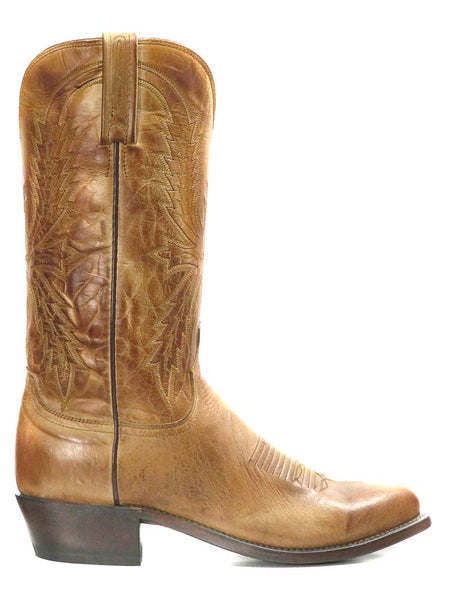 Lucchese N1547.R4 Mens Crayton Burnished Mad Goat Cowboy Boot Tan side view. If you need any assistance with this item or the purchase of this item please call us at five six one seven four eight eight eight zero one Monday through Saturday 10:00a.m EST to 8:00 p.m EST