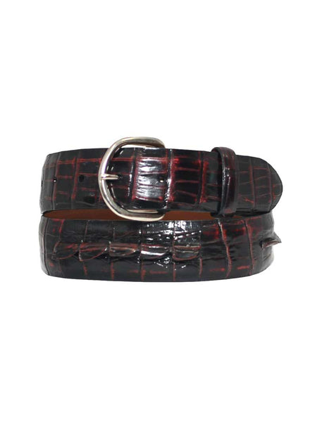 Lucchese B1456 Alligator USA Made Hornback Caiman Leather Belts Black front view. If you need any assistance with this item or the purchase of this item please call us at five six one seven four eight eight eight zero one Monday through Saturday 10:00a.m EST to 8:00 p.m EST