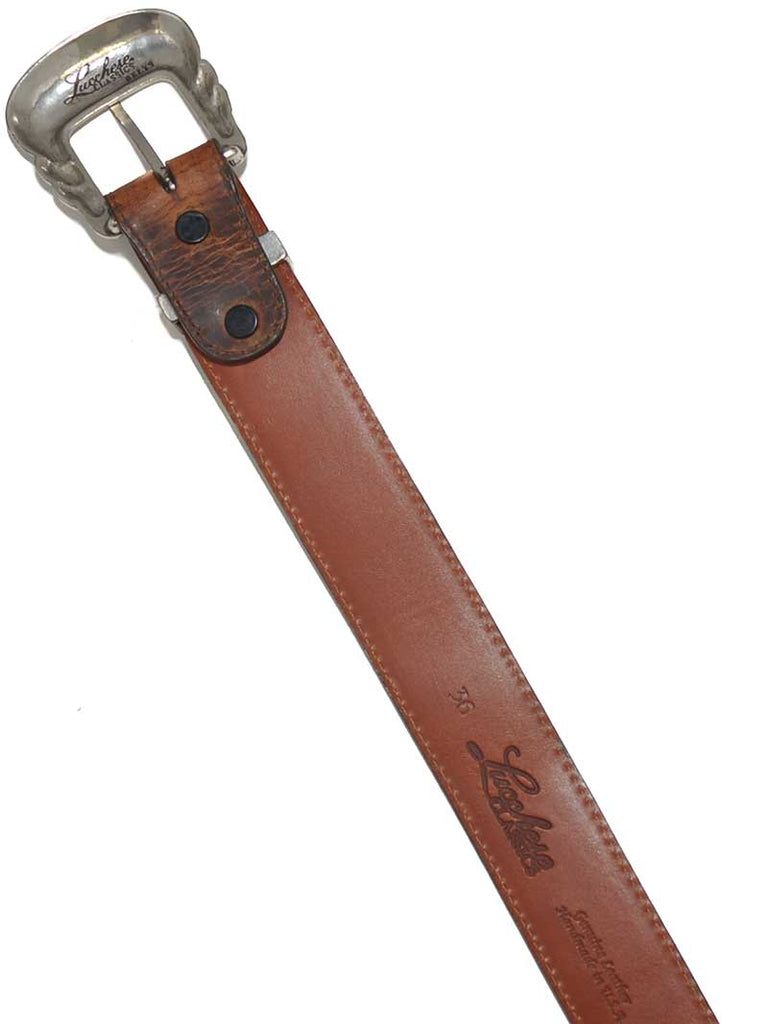 Lucchese W2241 Classics USA Made Leather Western Belts Distressed Brown front view. If you need any assistance with this item or the purchase of this item please call us at five six one seven four eight eight eight zero one Monday through Saturday 10:00a.m EST to 8:00 p.m EST