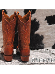 Lucchese GA9303.24 Mens Classics Ranch Hand Leather Boots Cognac Burnished back view. If you need any assistance with this item or the purchase of this item please call us at five six one seven four eight eight eight zero one Monday through Saturday 10:00a.m EST to 8:00 p.m EST