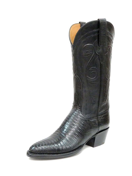 Lucchese GB9877.24 Womens Classics Lizard Boots Black side / front view. If you need any assistance with this item or the purchase of this item please call us at five six one seven four eight eight eight zero one Monday through Saturday 10:00a.m EST to 8:00 p.m EST