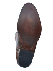 Lucchese HL1027.64 Mens Giant Alligator Tan Goat Cowboy Boots Brown sole view. If you need any assistance with this item or the purchase of this item please call us at five six one seven four eight eight eight zero one Monday through Saturday 10:00a.m EST to 8:00 p.m EST