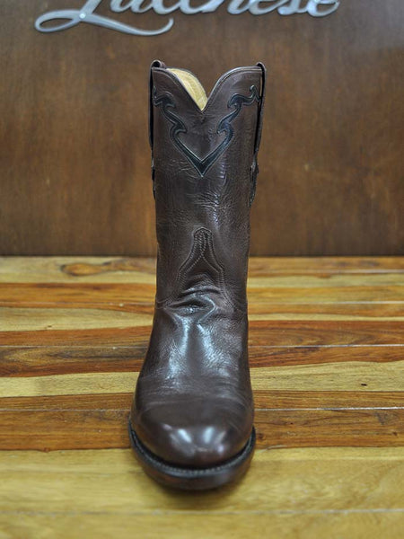 Lucchese L3555.RR Florence Buffalo Roper Boot Whiskey Burnished front view. If you need any assistance with this item or the purchase of this item please call us at five six one seven four eight eight eight zero one Monday through Saturday 10:00a.m EST to 8:00 p.m EST