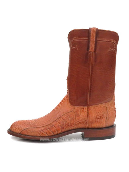 Lucchese GD9320.RR Mens Ostrich Leg Cowboy Boots Burnished Cognac side view. If you need any assistance with this item or the purchase of this item please call us at five six one seven four eight eight eight zero one Monday through Saturday 10:00a.m EST to 8:00 p.m EST