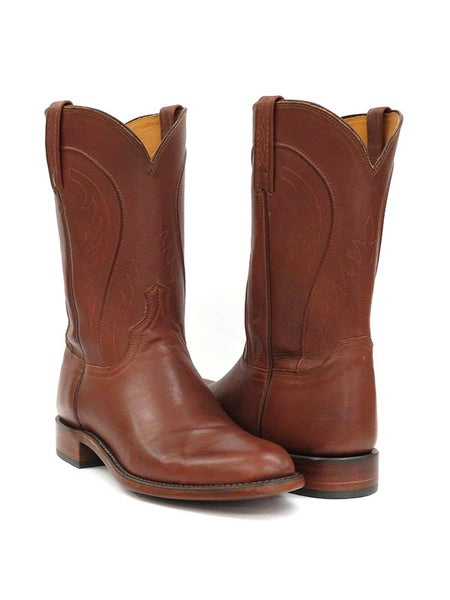 Lucchese HL3504.RR Mens Heritage Boots Ranchhand Tan Burnished side / front and back view. If you need any assistance with this item or the purchase of this item please call us at five six one seven four eight eight eight zero one Monday through Saturday 10:00a.m EST to 8:00 p.m EST