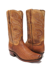 Lucchese N1160.74 Mens Nathan Smooth Ostrich Cowboy Boots Barnwood side / front back view. If you need any assistance with this item or the purchase of this item please call us at five six one seven four eight eight eight zero one Monday through Saturday 10:00a.m EST to 8:00 p.m EST