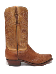 Lucchese N1160.74 Mens Nathan Smooth Ostrich Cowboy Boots Barnwood side view. If you need any assistance with this item or the purchase of this item please call us at five six one seven four eight eight eight zero one Monday through Saturday 10:00a.m EST to 8:00 p.m EST