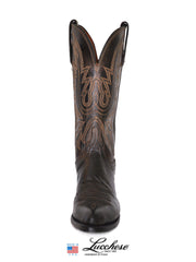 Lucchese N4554.J4 Womens Maddog J Toe Cowgirl Boots Chocolate front view. If you need any assistance with this item or the purchase of this item please call us at five six one seven four eight eight eight zero one Monday through Saturday 10:00a.m EST to 8:00 p.m EST