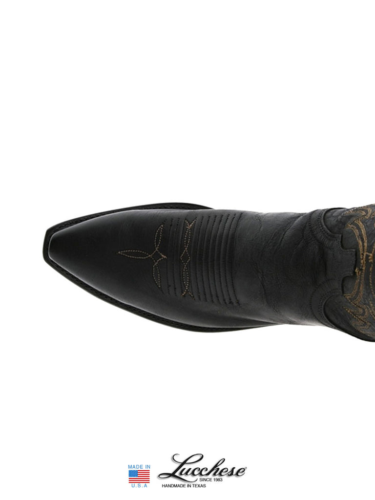 Lucchese N4559.54 Womens Savannah Mad Dog Cowgirl Boots Black Burnished outter side / front view. If you need any assistance with this item or the purchase of this item please call us at five six one seven four eight eight eight zero one Monday through Saturday 10:00a.m EST to 8:00 p.m EST