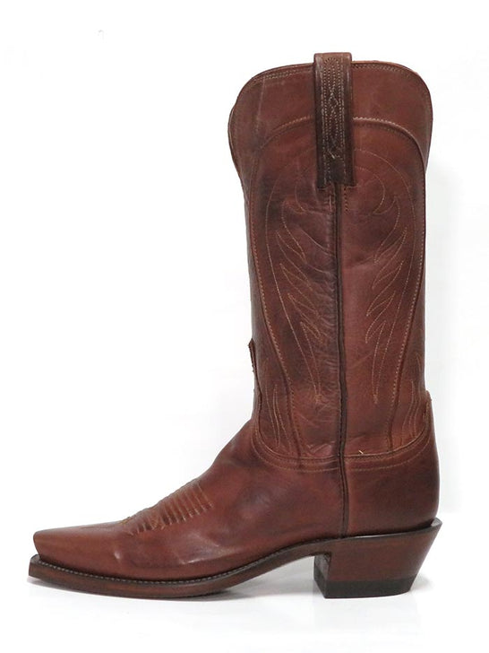 Lucchese N4604.54 Womens 1883 Snip Toe Cowgirl Boots Tan Burnished side view. If you need any assistance with this item or the purchase of this item please call us at five six one seven four eight eight eight zero one Monday through Saturday 10:00a.m EST to 8:00 p.m EST
