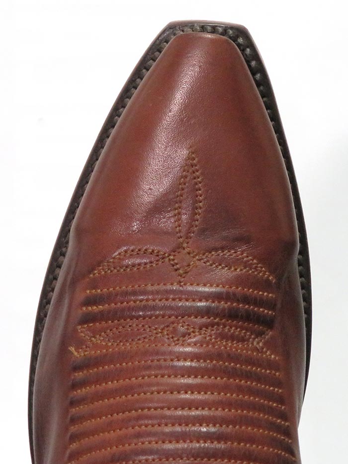 Lucchese N4604.54 Womens 1883 Snip Toe Cowgirl Boots Tan Burnished outter and inner side / front and back view pair. If you need any assistance with this item or the purchase of this item please call us at five six one seven four eight eight eight zero one Monday through Saturday 10:00a.m EST to 8:00 p.m EST