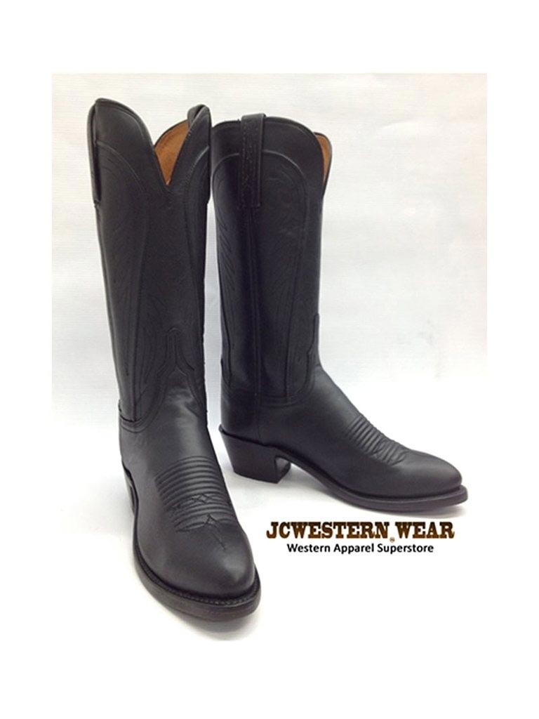 Lucchese N4605.R4 Womens 1883 Burnished R Toe Cowgirl Boots Black front and inner side view pair. If you need any assistance with this item or the purchase of this item please call us at five six one seven four eight eight eight zero one Monday through Saturday 10:00a.m EST to 8:00 p.m EST