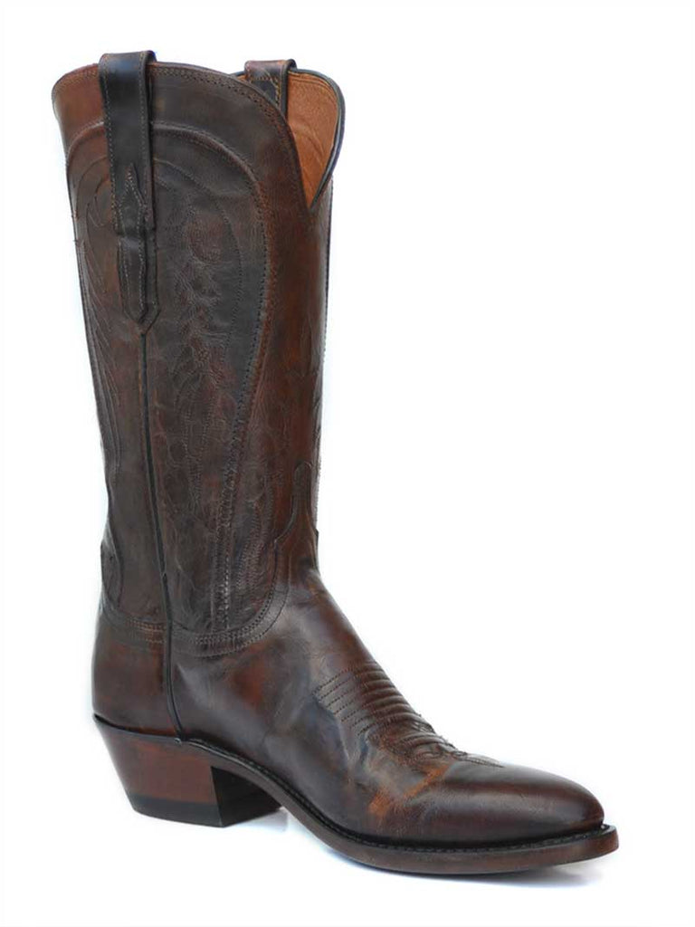 Lucchese N4766.R4 Womens Mad Dog Goat Leather Boots Peanut Brittlen outter side / front view. 