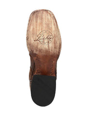 Lucchese M4344 Mens Malcom Giant Alligator Boot Brandy sole view. If you need any assistance with this item or the purchase of this item please call us at five six one seven four eight eight eight zero one Monday through Saturday 10:00a.m EST to 8:00 p.m EST