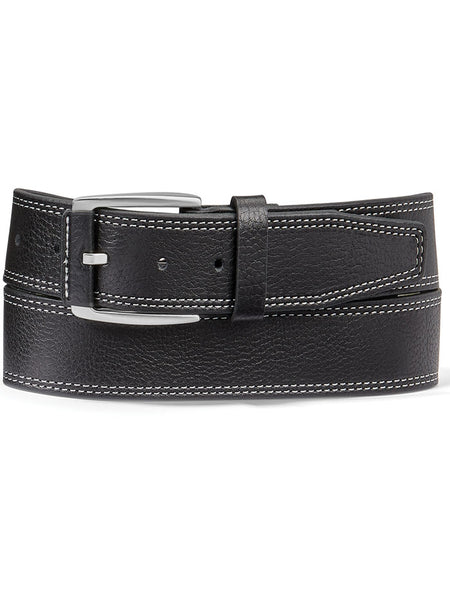 Brighton M21833 Mens San Remo Leather Belt Black Front View. If you need any assistance with this item or the purchase of this item please call us at five six one seven four eight eight eight zero one Monday through Saturday 10:00a.m EST to 8:00 p.m EST