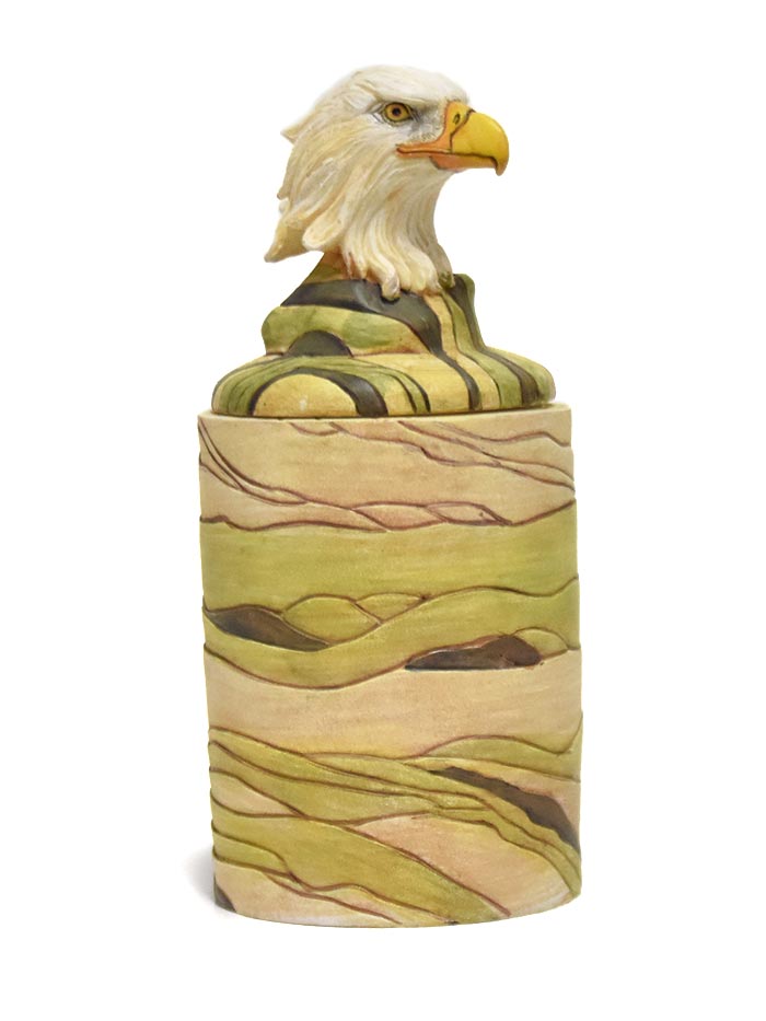 Western Moments M2651 Eagle Head Small Container side view. If you need any assistance with this item or the purchase of this item please call us at five six one seven four eight eight eight zero one Monday through Saturday 10:00a.m EST to 8:00 p.m EST 
