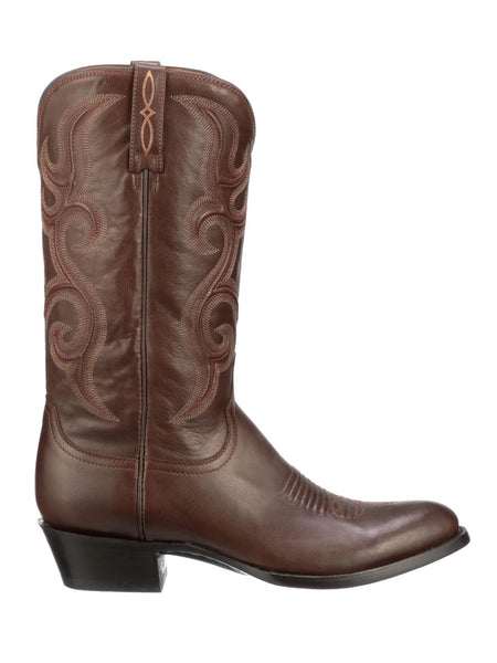 Lucchese M3431.R3 Mens Baker Round Toe Boots Espresso side view. If you need any assistance with this item or the purchase of this item please call us at five six one seven four eight eight eight zero one Monday through Saturday 10:00a.m EST to 8:00 p.m EST
