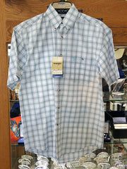 Wrangler MGST792  Mens George Strait Short-Sleeve Shirt Turquoise FRONT