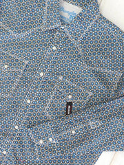 Wrangler MGSB697 Mens George Strait Troubadour Long Sleeve Shirt Royal Blue Close Up