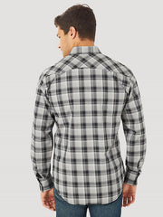 Wrangler MV4027X Mens Retro Long Sleeve Sawtooth Snap Pocket Western Shirt Black Multi BACK