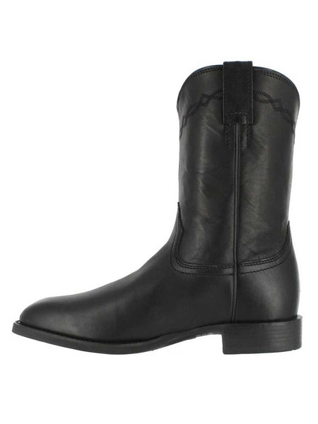 Ariat 10002280 Mens Heritage Roper Boot Black side view  If you need any assistance with this item or the purchase of this item please call us at five six one seven four eight eight eight zero one Monday through Satuday 10:00 a.m. EST to 8:00 p.m. EST