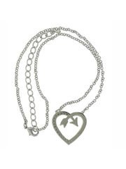 Montana Silversmiths NC3949 Follow Your Heart Arrow Necklace Silver back view and chain. If you need any assistance with this item or the purchase of this item please call us at five six one seven four eight eight eight zero one Monday through Saturday 10:00a.m EST to 8:00 p.m EST