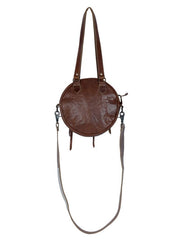 Myra Bag S-3394 Womens Concept Leather & Hair On Bag back view hanging. If you need any assistance with this item or the purchase of this item please call us at five six one seven four eight eight eight zero one Monday through Saturday 10:00a.m EST to 8:00 p.m EST