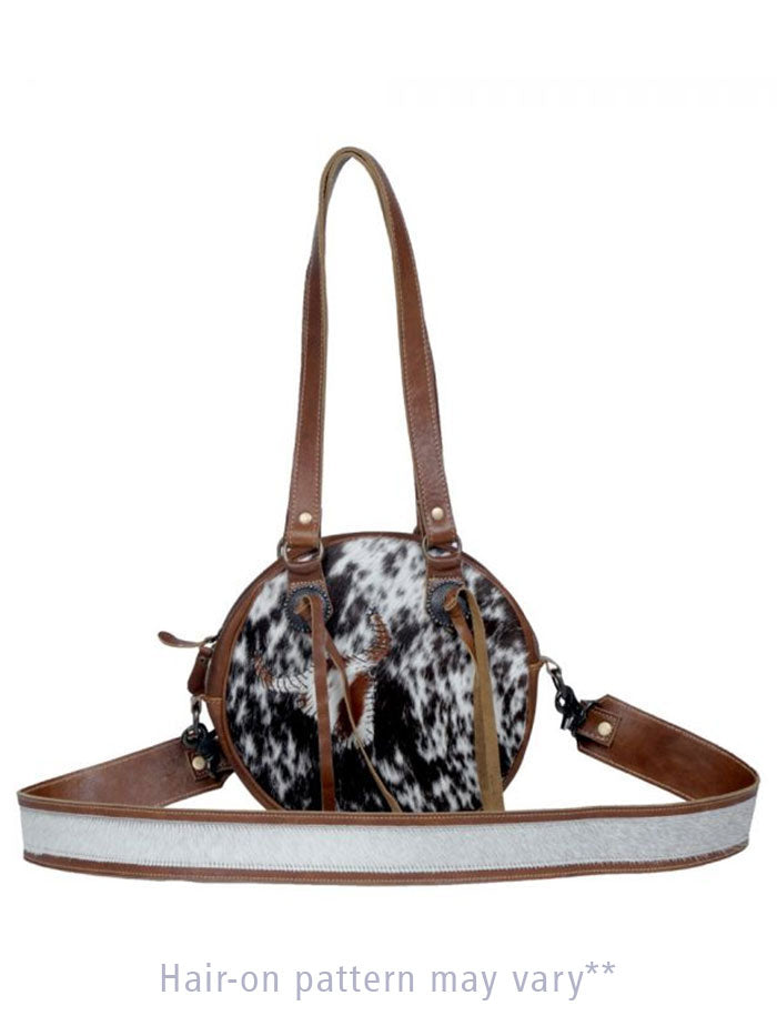 Myra Bag S-3394 Womens Concept Leather & Hair On Bag front view. If you need any assistance with this item or the purchase of this item please call us at five six one seven four eight eight eight zero one Monday through Saturday 10:00a.m EST to 8:00 p.m EST