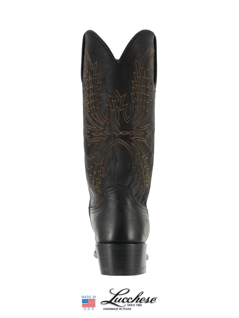 Lucchese N1560.54 Mens Crayton Mad Dog Goat Boots Black Burnished side / front view. If you need any assistance with this item or the purchase of this item please call us at five six one seven four eight eight eight zero one Monday through Saturday 10:00a.m EST to 8:00 p.m EST