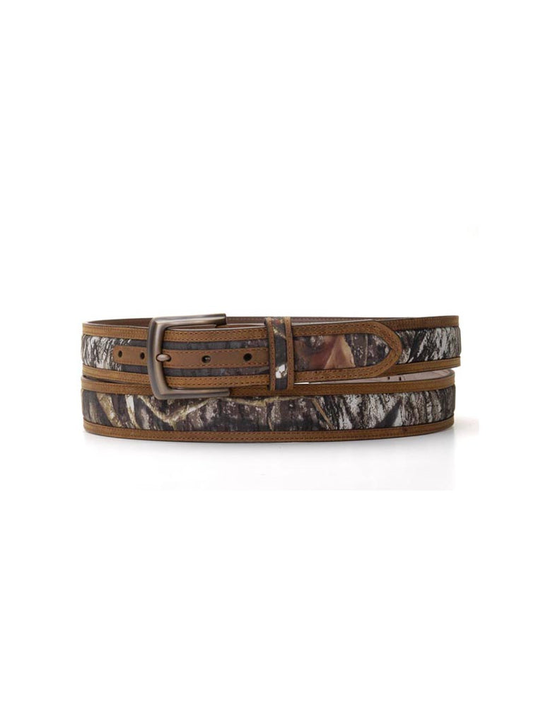 Nocona N24362222 Camo Double Stitch Belt Brown front view. If you need any assistance with this item or the purchase of this item please call us at five six one seven four eight eight eight zero one Monday through Saturday 10:00a.m EST to 8:00 p.m EST