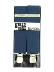 Hired Hand Mens 48" Elastic Fabric Western Suspenders in blue. If you need any assistance with this item or the purchase of this item please call us at five six one seven four eight eight eight zero one Monday through Saturday 10:00a.m EST to 8:00 p.m EST