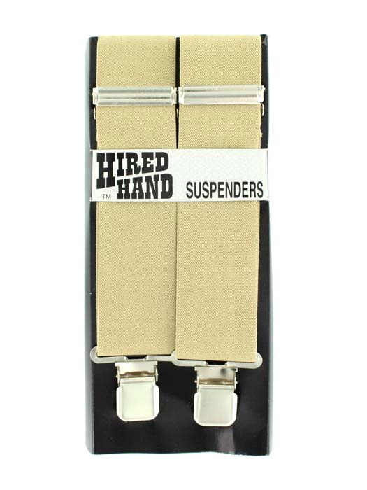 Hired Hand Mens 48" Elastic Fabric Western Suspenders in multiple colors. If you need any assistance with this item or the purchase of this item please call us at five six one seven four eight eight eight zero one Monday through Saturday 10:00a.m EST to 8:00 p.m EST