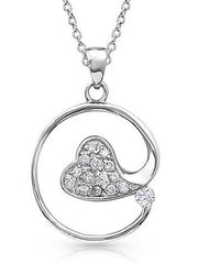 Montana Silversmiths NC4184 Womens Heart And A Hug Necklace front view. If you need any assistance with this item or the purchase of this item please call us at five six one seven four eight eight eight zero one Monday through Saturday 10:00a.m EST to 8:00 p.m EST