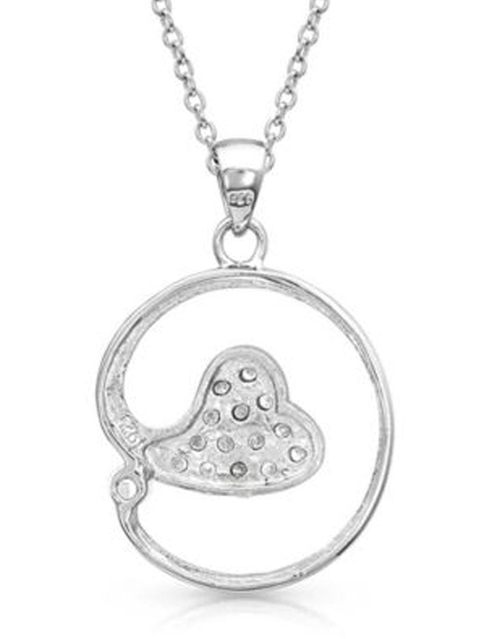 Montana Silversmiths NC4184 Womens Heart And A Hug Necklace front view. If you need any assistance with this item or the purchase of this item please call us at five six one seven four eight eight eight zero one Monday through Saturday 10:00a.m EST to 8:00 p.m EST