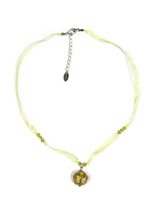Floral Fabric Lace Necklace NC503 Yellow
