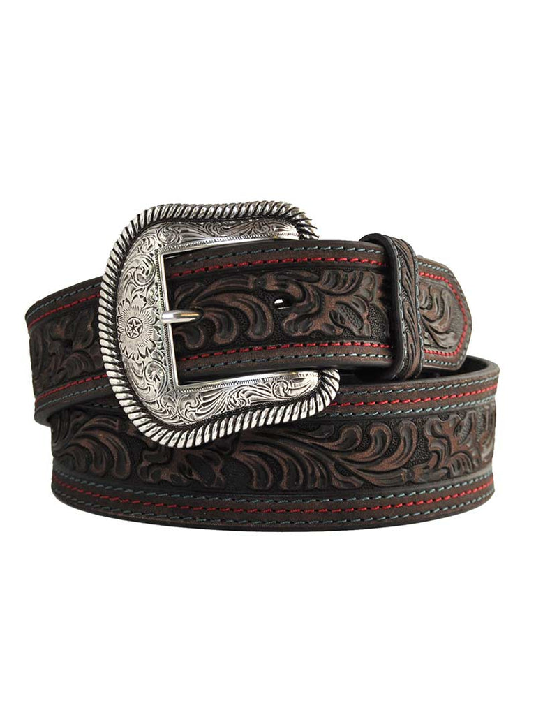 Tapered Floral Belt  Leather belt buckle, Leather belts men