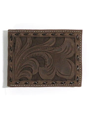 Nocona Mens Cowboy Floral Tooled Leather Overlay Wallet N5418447