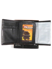 Nocona N5429902 Mens 12 Gauge Outdoor TriFold Leather Wallet Brown inside view