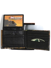 Nocona N54442222 Mens Gauge Concho Outdoor Bifold Flip Wallet Camo inside view. If you need any assistance with this item or the purchase of this item please call us at five six one seven four eight eight eight zero one Monday through Saturday 10:00a.m EST to 8:00 p.m EST