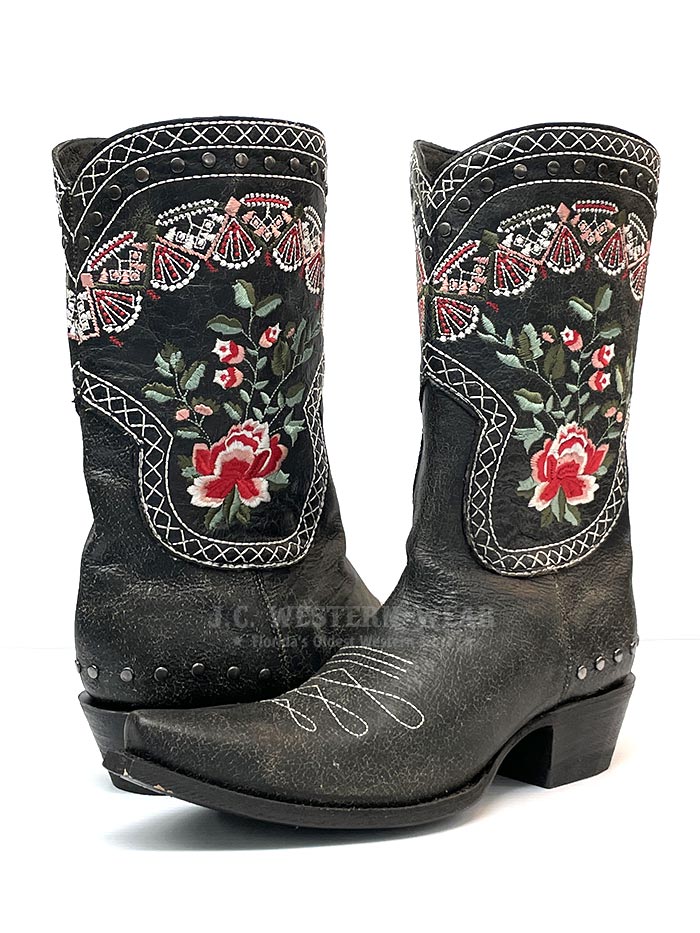 Old Gringo YL472-1 Womens Juliet Floral Embroidery Western Boots Black Pair. If you need any assistance with this item or the purchase of this item please call us at five six one seven four eight eight eight zero one Monday through Saturday 10:00a.m EST to 8:00 p.m EST