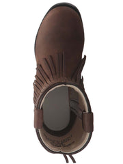 Old West 3125 Kids Fringe Cushion Comfort Boot Brown view from above. If you need any assistance with this item or the purchase of this item please call us at five six one seven four eight eight eight zero one Monday through Saturday 10:00a.m EST to 8:00 p.m EST