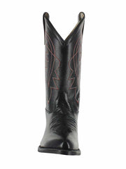 Old West 8110 CCY8110 Kids Cushion Comfort Cowboy Boot Black front view. If you need any assistance with this item or the purchase of this item please call us at five six one seven four eight eight eight zero one Monday through Saturday 10:00a.m EST to 8:00 p.m EST