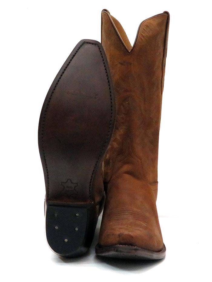 Old West LF1511 Womens Corded Medallion Snip Toe Cowgirl Boot Brown front and back view of pair. If you need any assistance with this item or the purchase of this item please call us at five six one seven four eight eight eight zero one Monday through Saturday 10:00a.m EST to 8:00 p.m EST