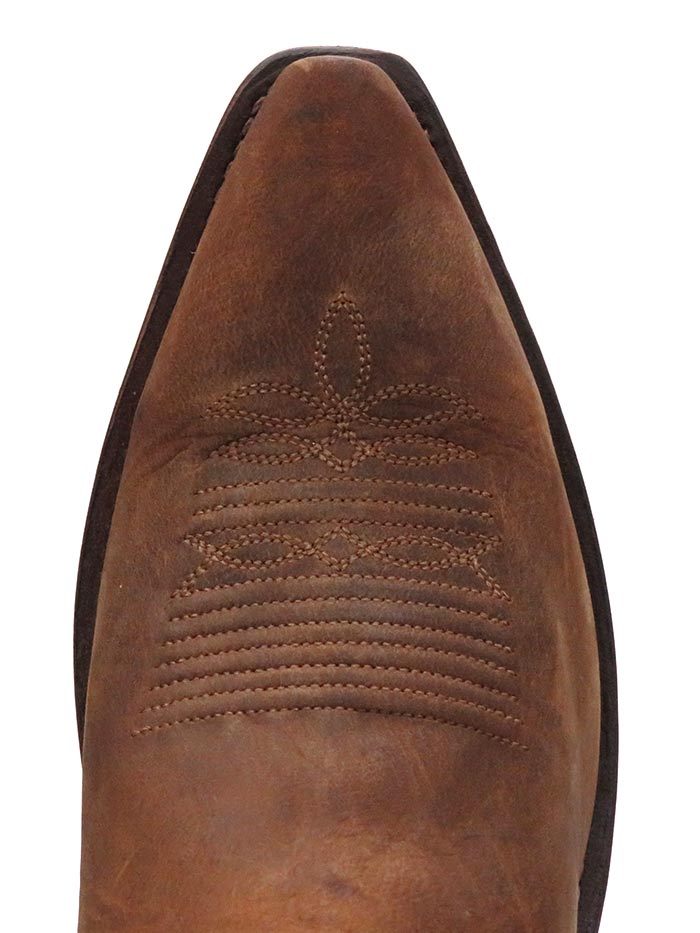 Old West LF1511 Womens Corded Medallion Snip Toe Cowgirl Boot Brown front and back view of pair. If you need any assistance with this item or the purchase of this item please call us at five six one seven four eight eight eight zero one Monday through Saturday 10:00a.m EST to 8:00 p.m EST