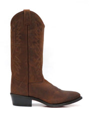 Old West OW2011 Mens Narrow Round Toe Western Boots Brown side view. If you need any assistance with this item or the purchase of this item please call us at five six one seven four eight eight eight zero one Monday through Saturday 10:00a.m EST to 8:00 p.m EST