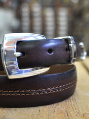 Brighton M40465 Zambia Bead & Coin Belt Brown close up. If you need any assistance with this item or the purchase of this item please call us at five six one seven four eight eight eight zero one Monday through Saturday 10:00a.m EST to 8:00 p.m EST