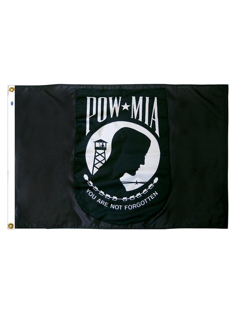 POW MIA 3ft x 5ft Nylon Flag with Pole Hem