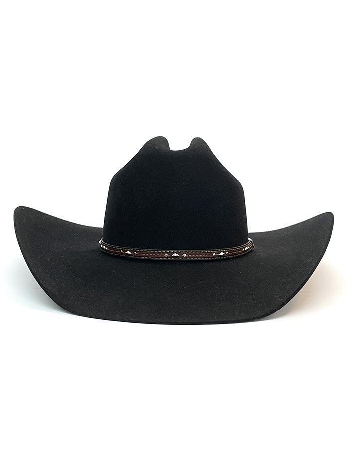 Resistol RFKGMN-5240 07 Mens George Strait Collection Kingman 6X Felt Hat Black front and side view. If you need any assistance with this item or the purchase of this item please call us at five six one seven four eight eight eight zero one Monday through Saturday 10:00a.m EST to 8:00 p.m EST